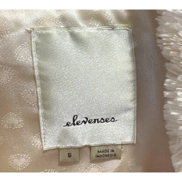 Elevenses Size Small Bristol Faux Fur Bomber Ivory Cream Jacket Anthropologie - Picture 5 of 9